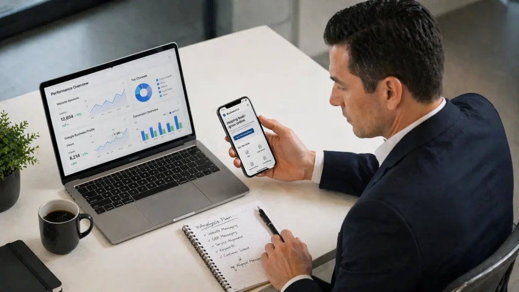 Aligned messaging across website, Google Business Profile and content channels to improve SEO visibility and conversions
