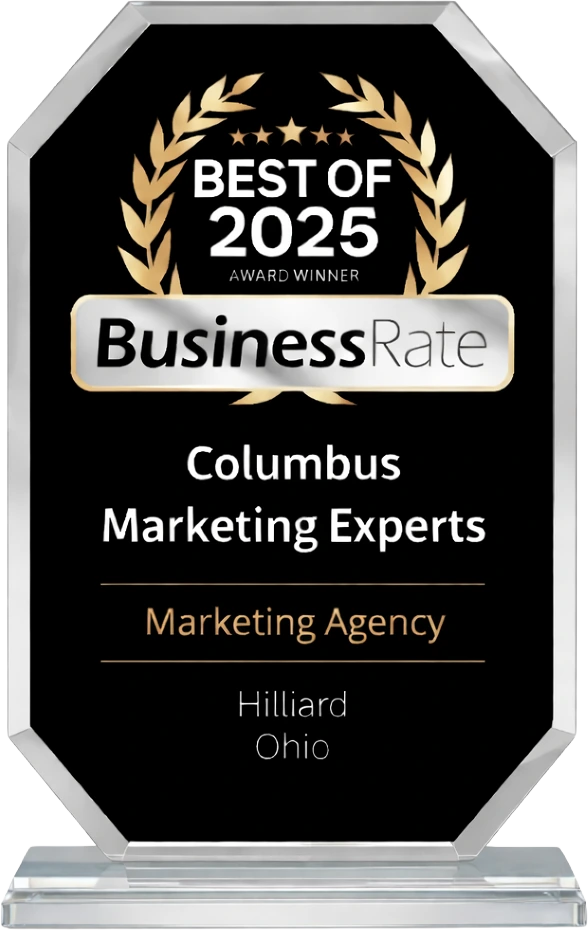 2025 BusinessRate Best Marketing Agency Hilliard Winner - Columbus Marketing Experts