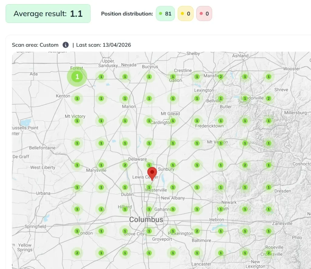 Columbus map screenshot