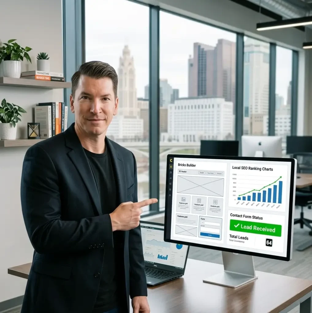 Four-tier web development packages for Ohio businesses featuring local SEO integration and high-conversion landing page architecture by Columbus Marketing Experts.