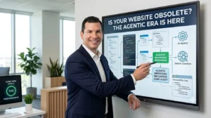 Columbus Marketing Experts leader Neil Colvin auditing a WordPress site for Agentic Browsing Readiness and 100% Core Web Vitals performance.